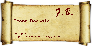 Franz Borbála névjegykártya